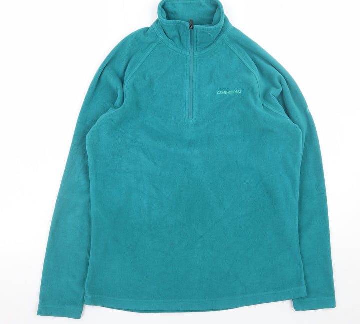 Craghoppers Women Teal Fleece Pullover Sweatshirt UK 10 1/2 Zip Lightweight