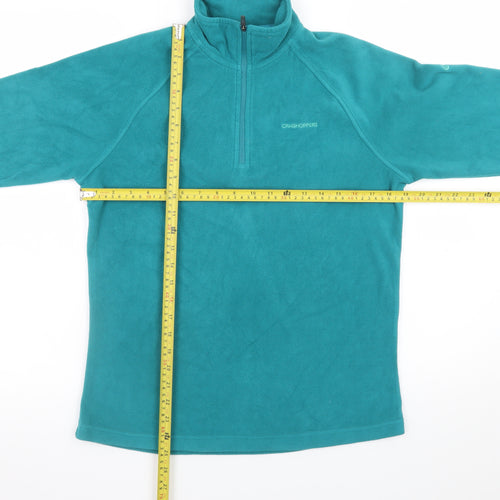 Craghoppers Women Teal Fleece Pullover Sweatshirt UK 10 1/2 Zip Lightweight