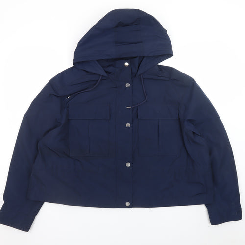 Marks and Spencer Women's Blue Hooded Anorak Jacket Size 18