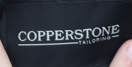 Copperstone Tailoring Men's Black Medium Water Resistant Overcoat