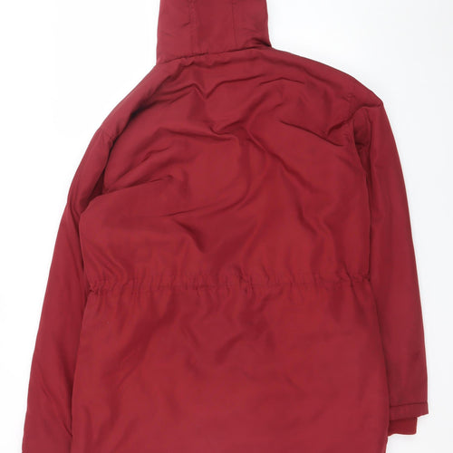 Jacamo Unisex Adults Red Long Parka Jacket L Hooded Polyester