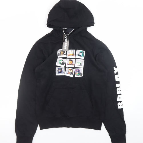 Roblox Boys Black Hoodie 11-12 Years Pullover Cotton Gamer Sweatshirt