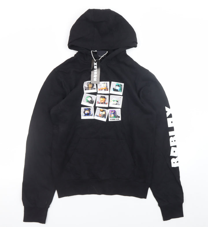 Roblox Boys Black Hoodie 11-12 Years Pullover Cotton Gamer Sweatshirt