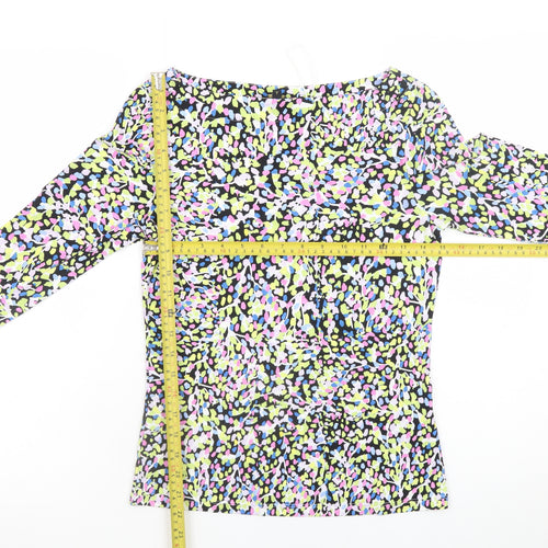 Ted Baker Women's Multicoloured Floral Long Sleeve Jersey Blouse Size 8