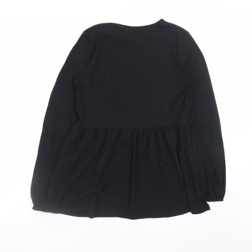 New Look Women's Black Long Sleeve Tunic Blouse UK 10
