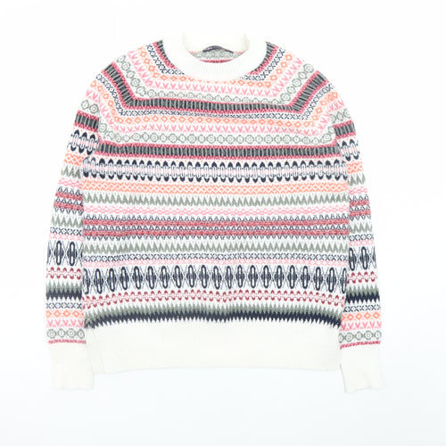 Marks and Spencer Women's Multicoloured Fair Isle Crew Neck Jumper Size S