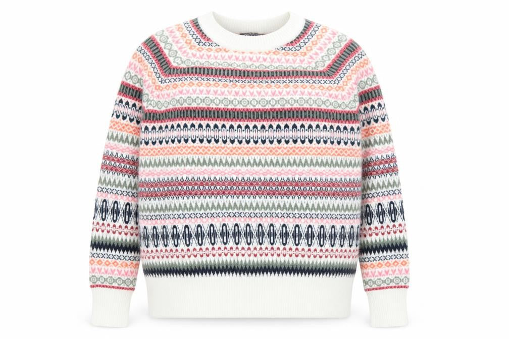 Front view of Marks & Spencer Women's Multicoloured Fair Isle Crew Neck Jumper, size S