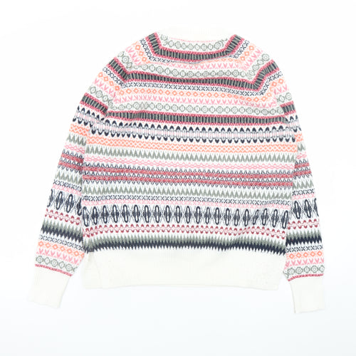 Marks and Spencer Women's Multicoloured Fair Isle Crew Neck Jumper Size S