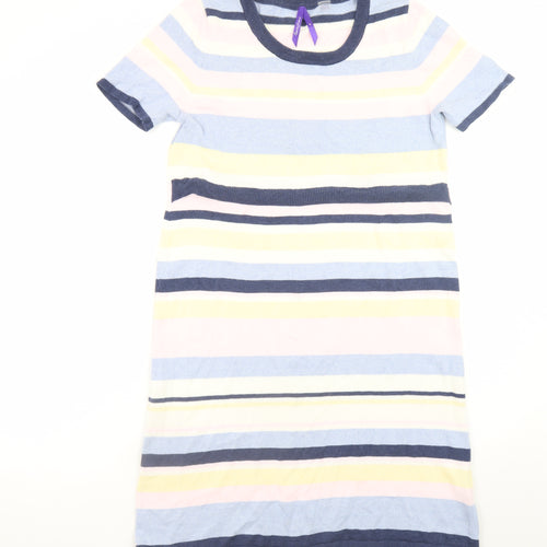Seraphine Women’s Multicoloured Striped Cotton Maternity T-Shirt Dress Size S