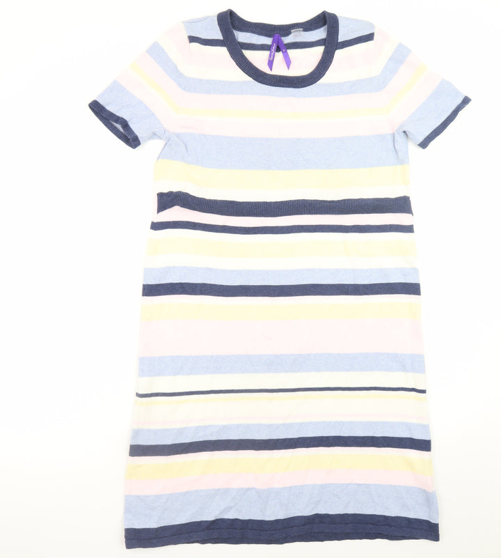 Seraphine Women’s Multicoloured Striped Cotton Maternity T-Shirt Dress Size S