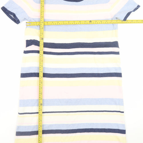 Seraphine Women’s Multicoloured Striped Cotton Maternity T-Shirt Dress Size S
