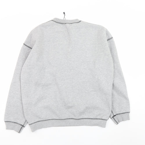 Boohoo Men's Grey Dsgn Studio Crew Neck Graphic Sweatshirt M