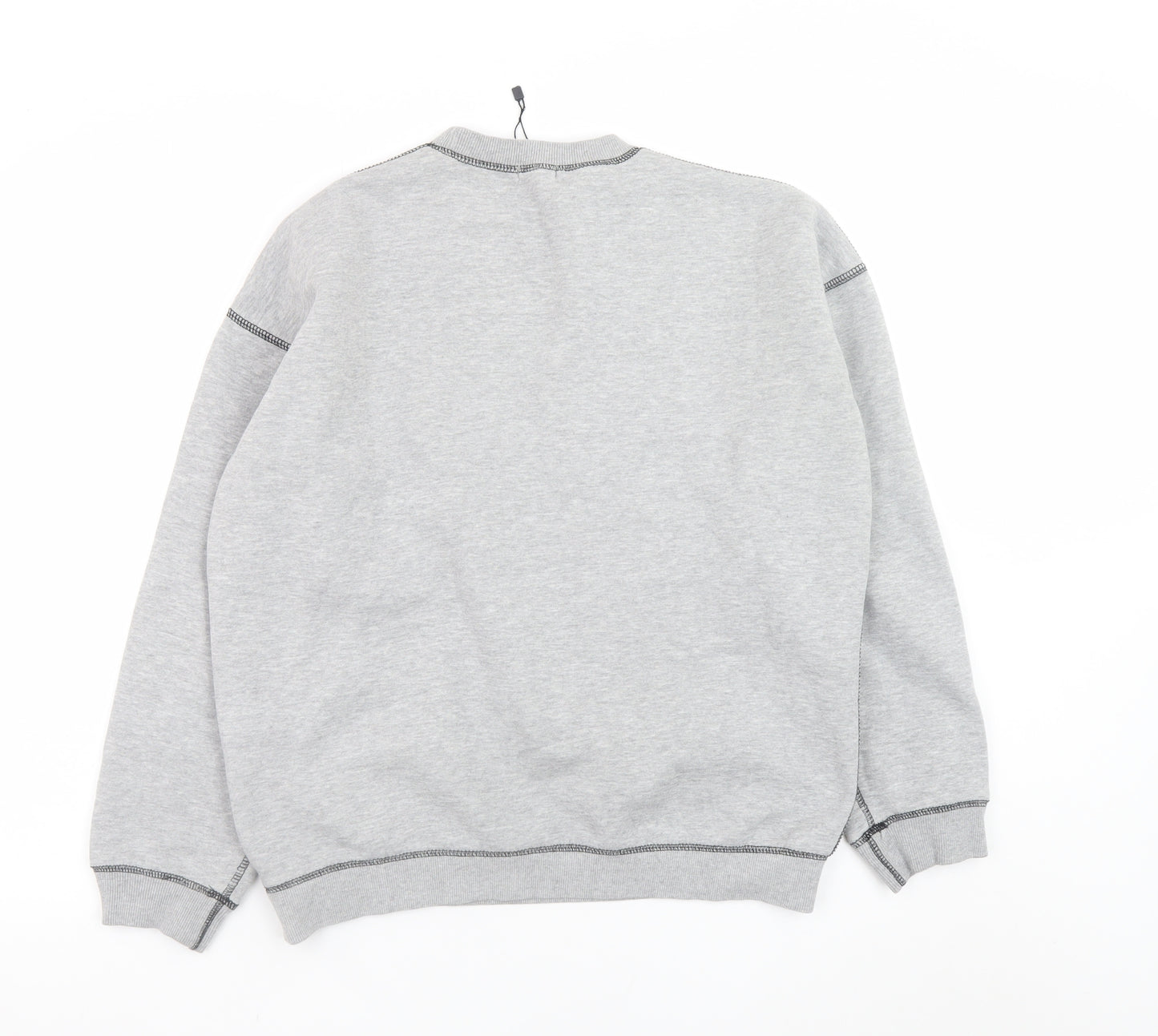 Boohoo Men's Grey Dsgn Studio Crew Neck Graphic Sweatshirt M
