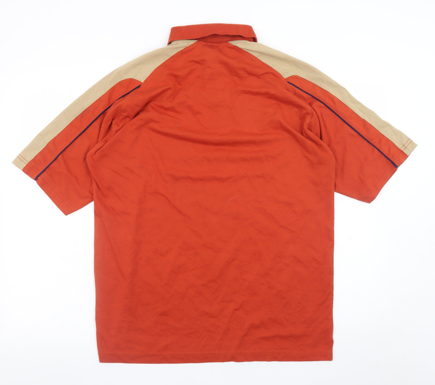 Lotto Men Red Beige Short Sleeve Sports Polo Shirt L