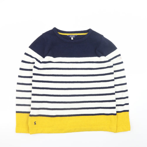 Joules Women Blue Striped Crew Neck Pullover Jumper Size 12