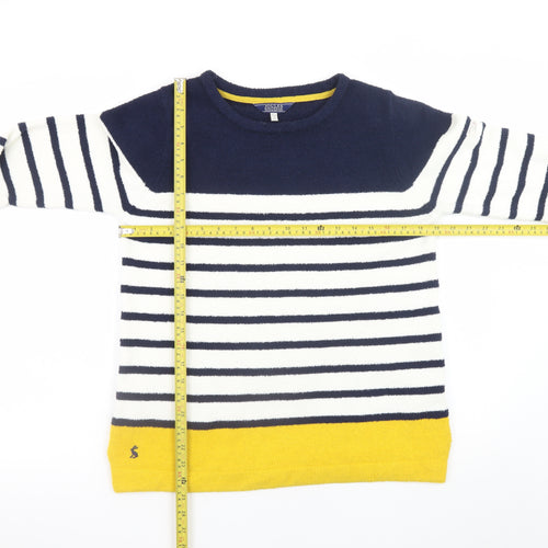 Joules Women Blue Striped Crew Neck Pullover Jumper Size 12