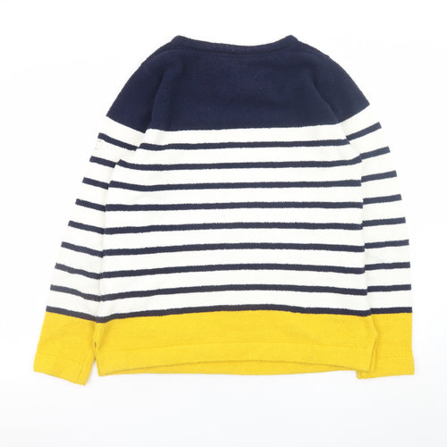 Joules Women Blue Striped Crew Neck Pullover Jumper Size 12