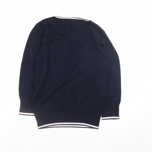 Roman Women Navy Polka Dot Jumper Size 10 Crew Neck Knit Top