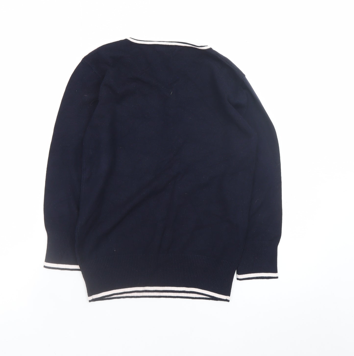 Roman Women Navy Polka Dot Jumper Size 10 Crew Neck Knit Top