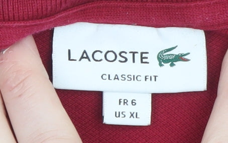 Lacoste Men’s Red Classic Fit Polo Shirt Size XL Cotton