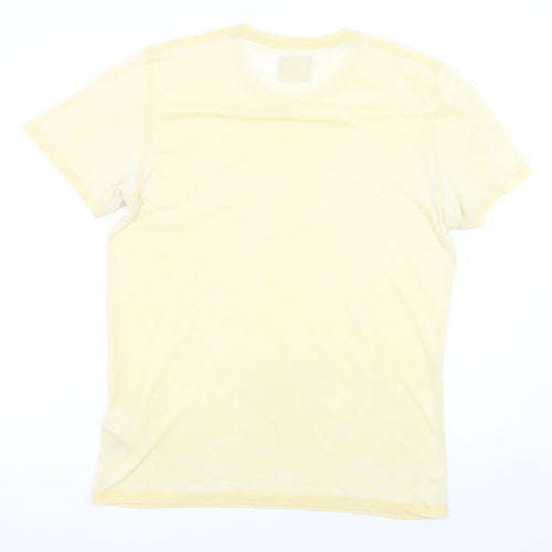 Abercrombie & Fitch Men's Yellow Graphic Logo T-Shirt Size L