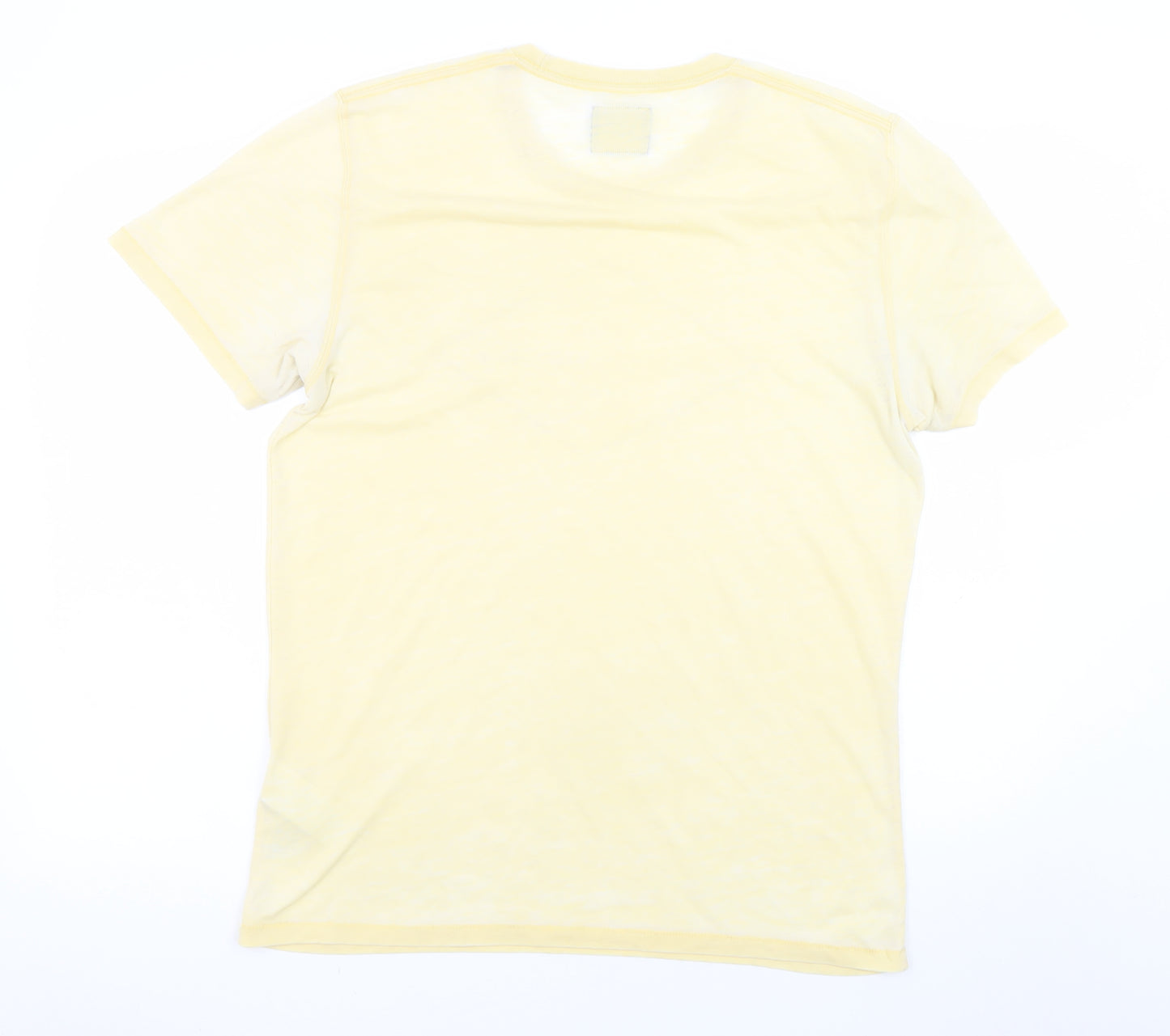 Abercrombie & Fitch Men's Yellow Graphic Logo T-Shirt Size L