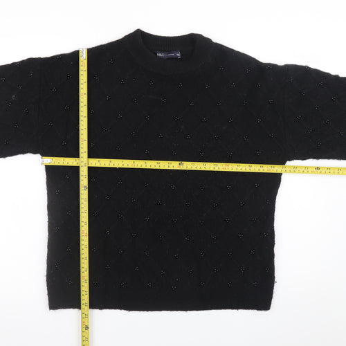 Marks and Spencer Women's Black Beaded Knit Pullover Jumper M