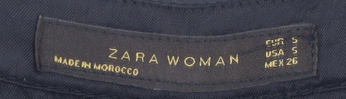 Zara Woman Women Multicoloured Size 8 Silk A-Line V-Neck Dress