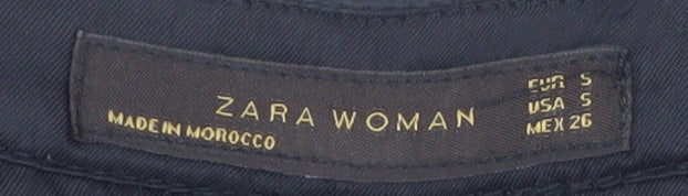 Zara Woman Women Multicoloured Size 8 Silk A-Line V-Neck Dress