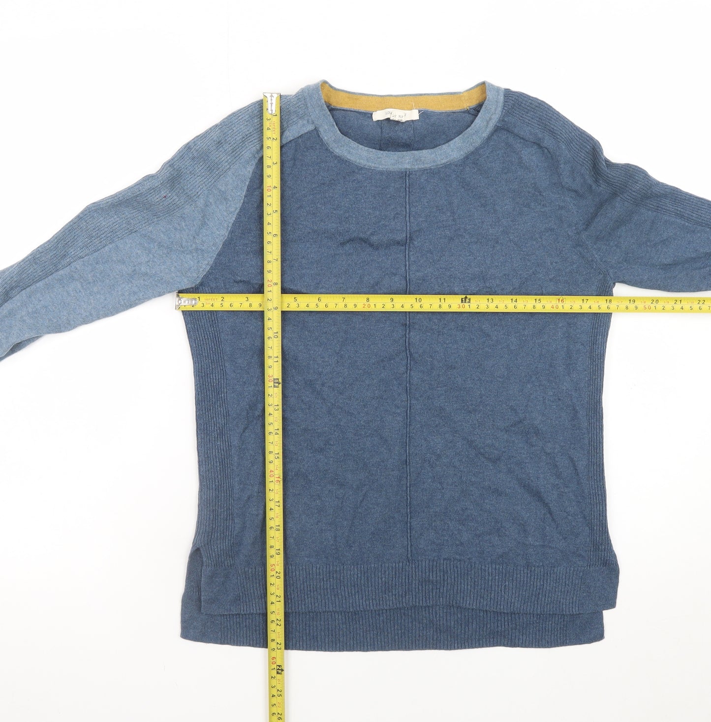 White Stuff Men's Blue Cotton Wool Crew Neck Jumper M