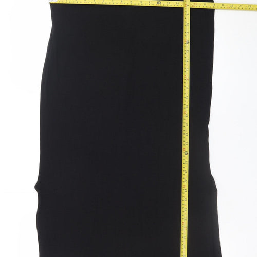 Nasty Gal Women’s Black Bodycon Midi Dress Size 6 Short Sleeve