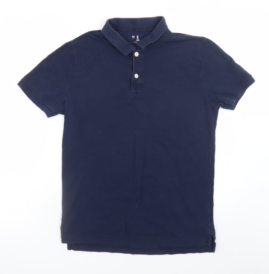 Gap Mens Blue Regular Fit Cotton Short Sleeve Polo Shirt Size M