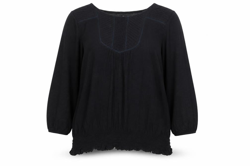 Front view of Next Women's Black Cotton Long Sleeve Tunic Blouse, size 18