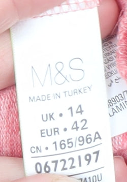 Marks and Spencer Women's Pink 3/4 Sleeve Jersey Top Size 14
