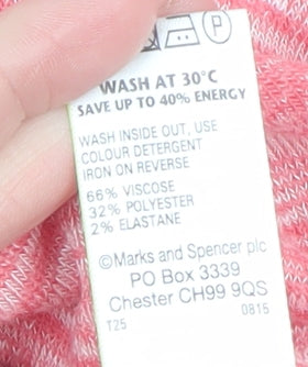 Marks and Spencer Women's Pink 3/4 Sleeve Jersey Top Size 14