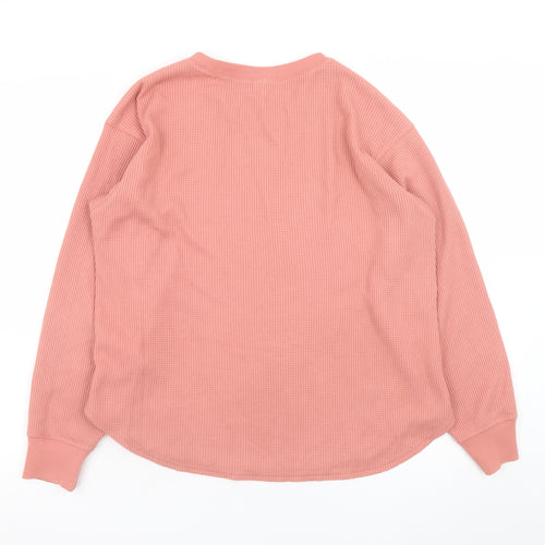 Uniqlo Women Pink Long Sleeve Basic Cotton Blend Top Size S