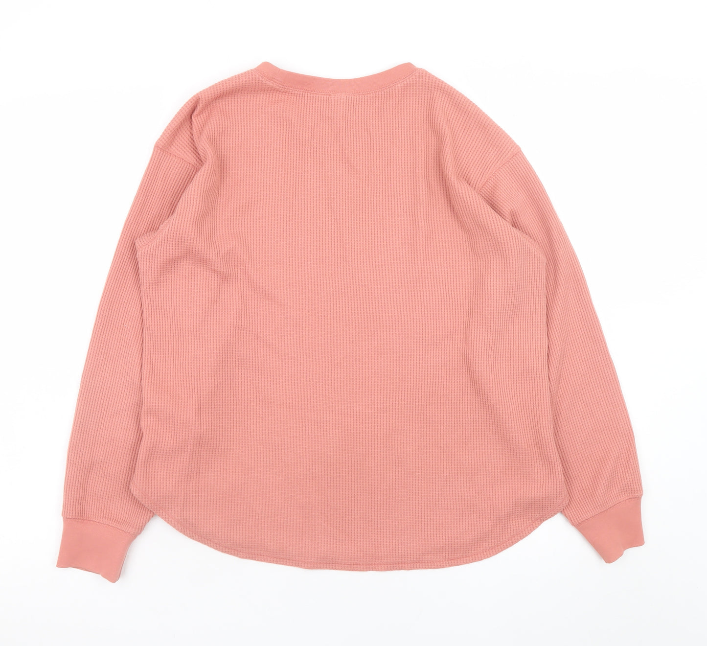 Uniqlo Women Pink Long Sleeve Basic Cotton Blend Top Size S