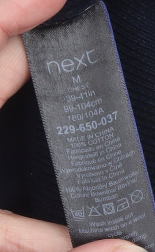 Next Men's Multicoloured Cotton Crew Neck Striped Jumper M