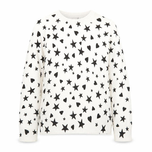 Marks and Spencer Womens White Star Heart V-Neck Knit Jumper Size 10