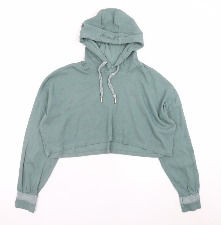 River Island Womens Green Cropped Pullover Hoodie UK 14