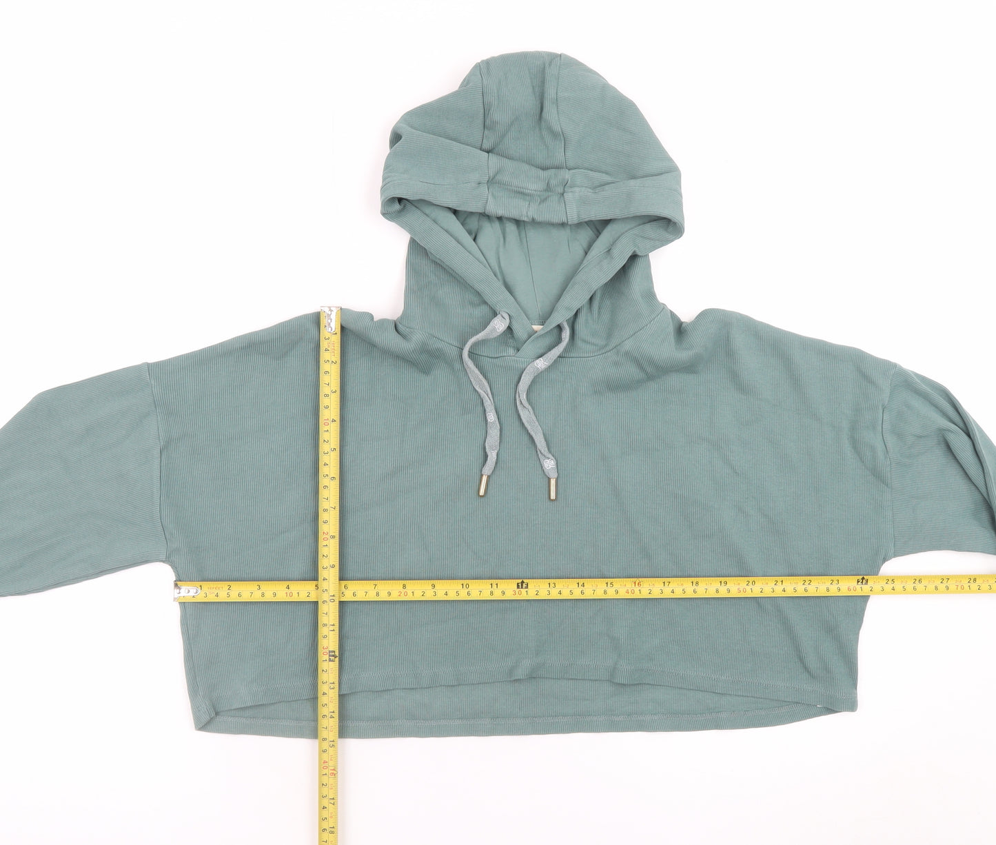 River Island Womens Green Cropped Pullover Hoodie UK 14