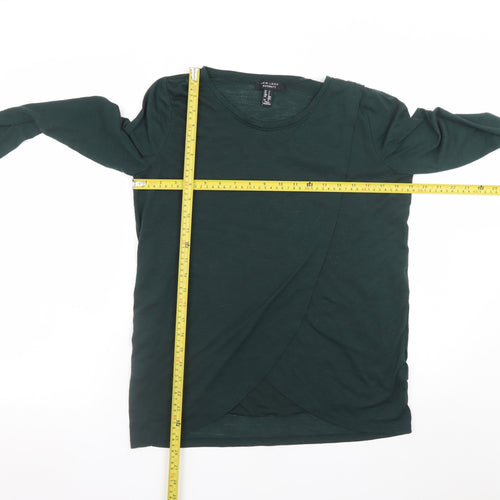 New Look Maternity Green Wrap Long Sleeve Cotton T-Shirt Size S