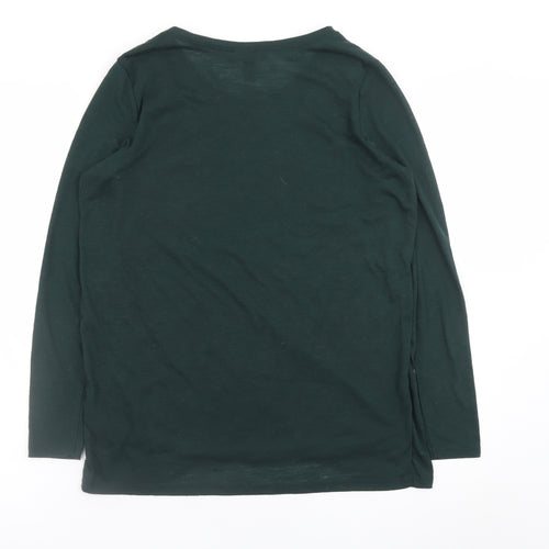 New Look Maternity Green Wrap Long Sleeve Cotton T-Shirt Size S