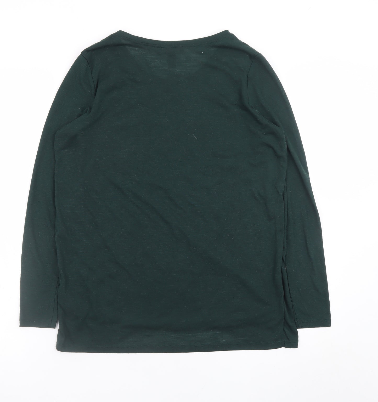 New Look Maternity Green Wrap Long Sleeve Cotton T-Shirt Size S