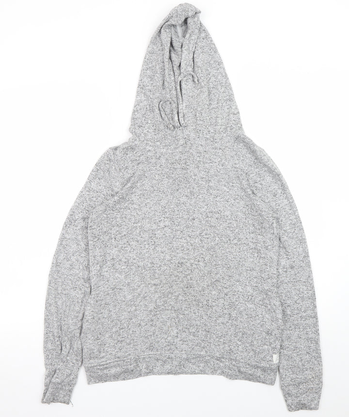 FatFace Women Grey Marl Relaxed Pullover Hoodie UK 8 Loungewear