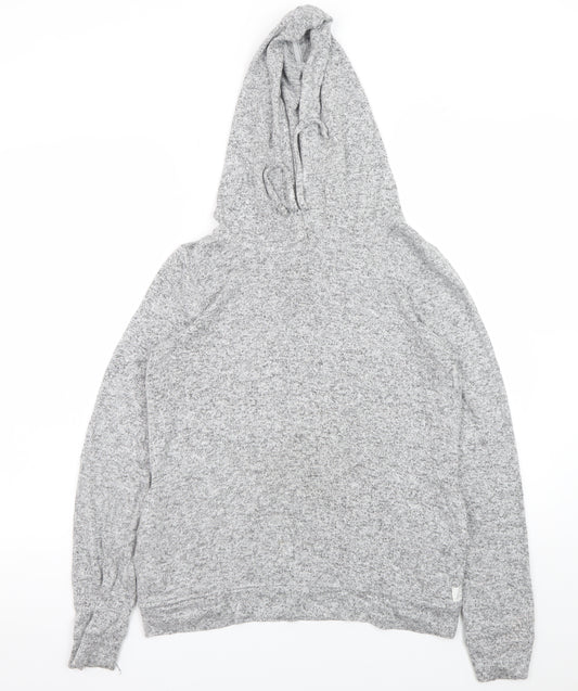 FatFace Women Grey Marl Relaxed Pullover Hoodie UK 8 Loungewear
