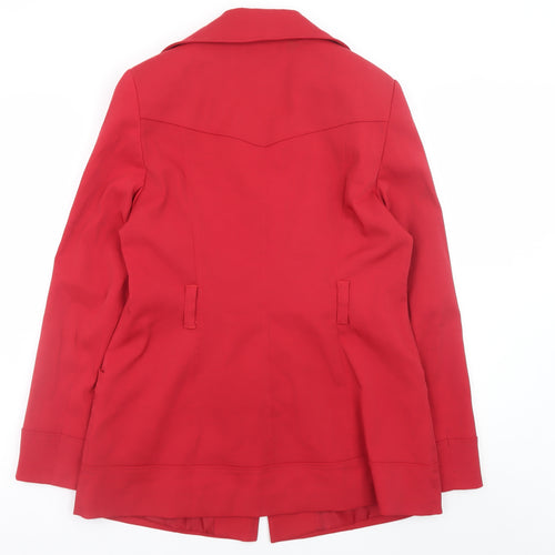 BHS Women’s Red Cotton Blend Blazer Jacket Size 12