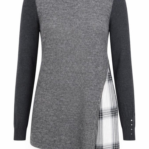 Mint Velvet Women Grey Size 10 Asymmetric Knit Dress