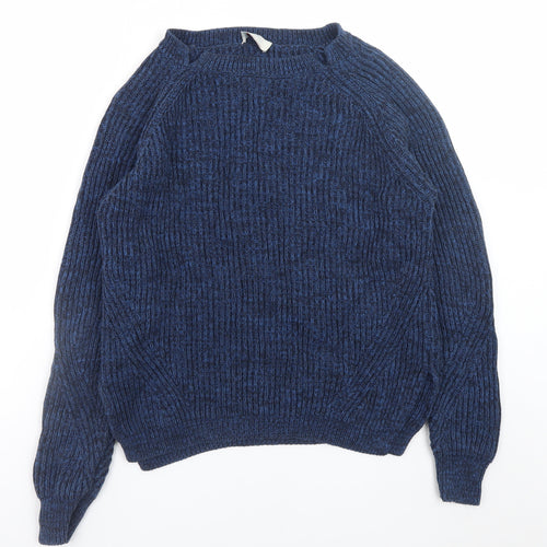 Wrap Women’s Blue Cotton Crew Neck Long Sleeve Jumper Size 12