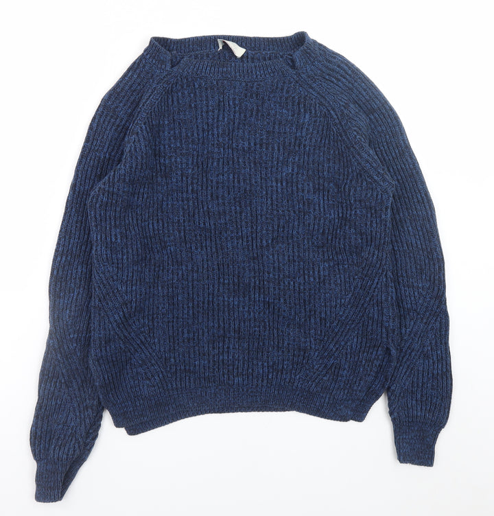 Wrap Women’s Blue Cotton Crew Neck Long Sleeve Jumper Size 12